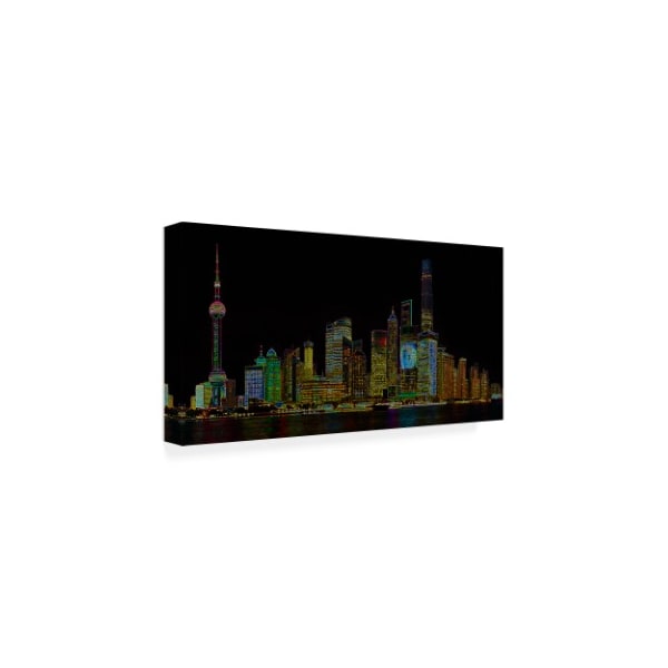 Ellicia Amando 'Shanghai Glowing' Canvas Art,16x32